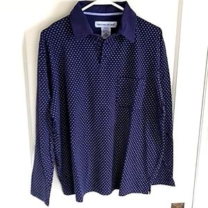 Refined navy microprint polo shirt